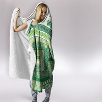 Samoa Mamanu Siapo Forest Green Hooded Blanket Tatau Malie