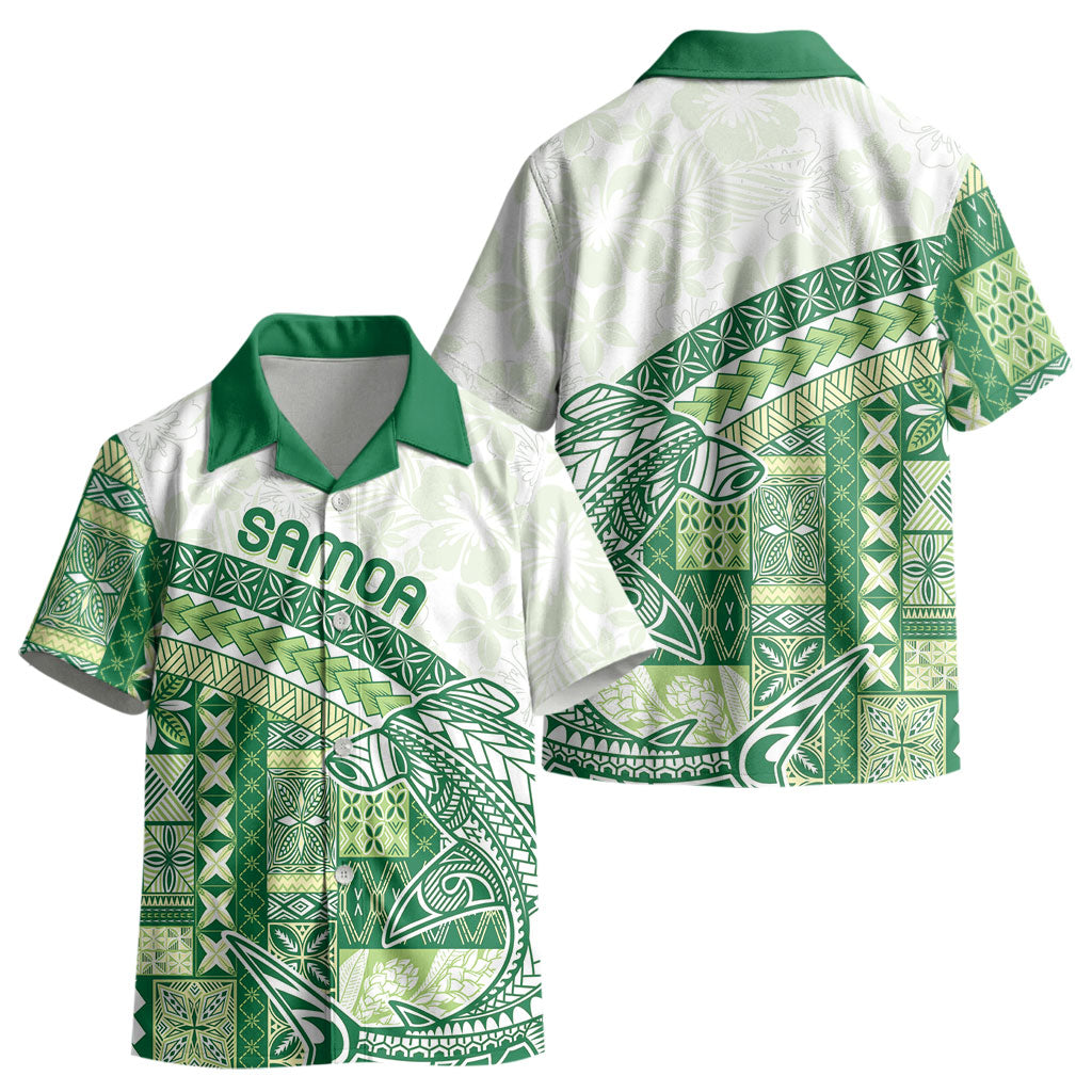 Samoa Mamanu Siapo Forest Green Kid Hawaiian Shirt Tatau Malie