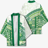 Samoa Mamanu Siapo Forest Green Kimono Tatau Malie
