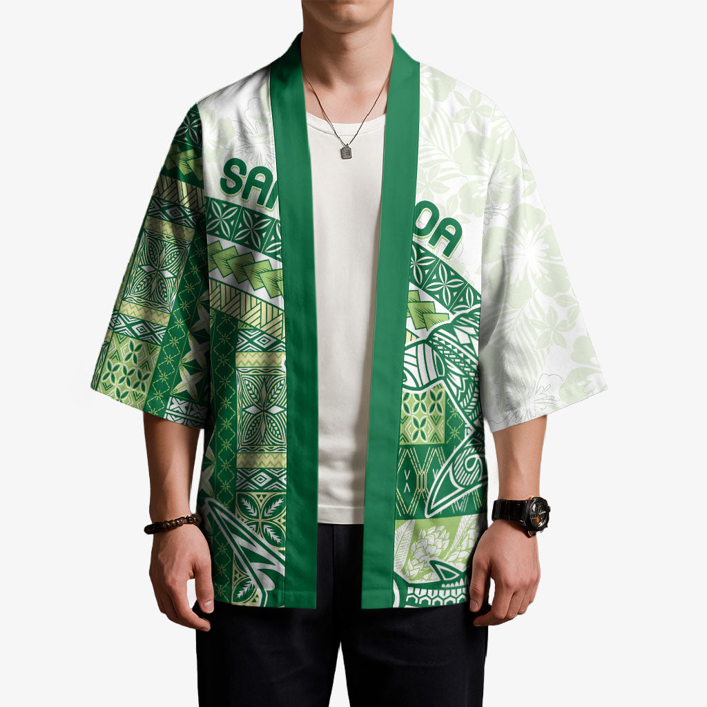 Samoa Mamanu Siapo Forest Green Kimono Tatau Malie