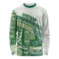 Samoa Mamanu Siapo Forest Green Long Sleeve Shirt Tatau Malie