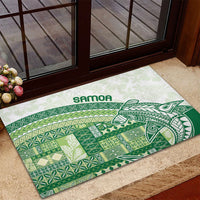 Samoa Mamanu Siapo Forest Green Rubber Doormat Tatau Malie