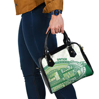 Samoa Mamanu Siapo Forest Green Shoulder Handbag Tatau Malie