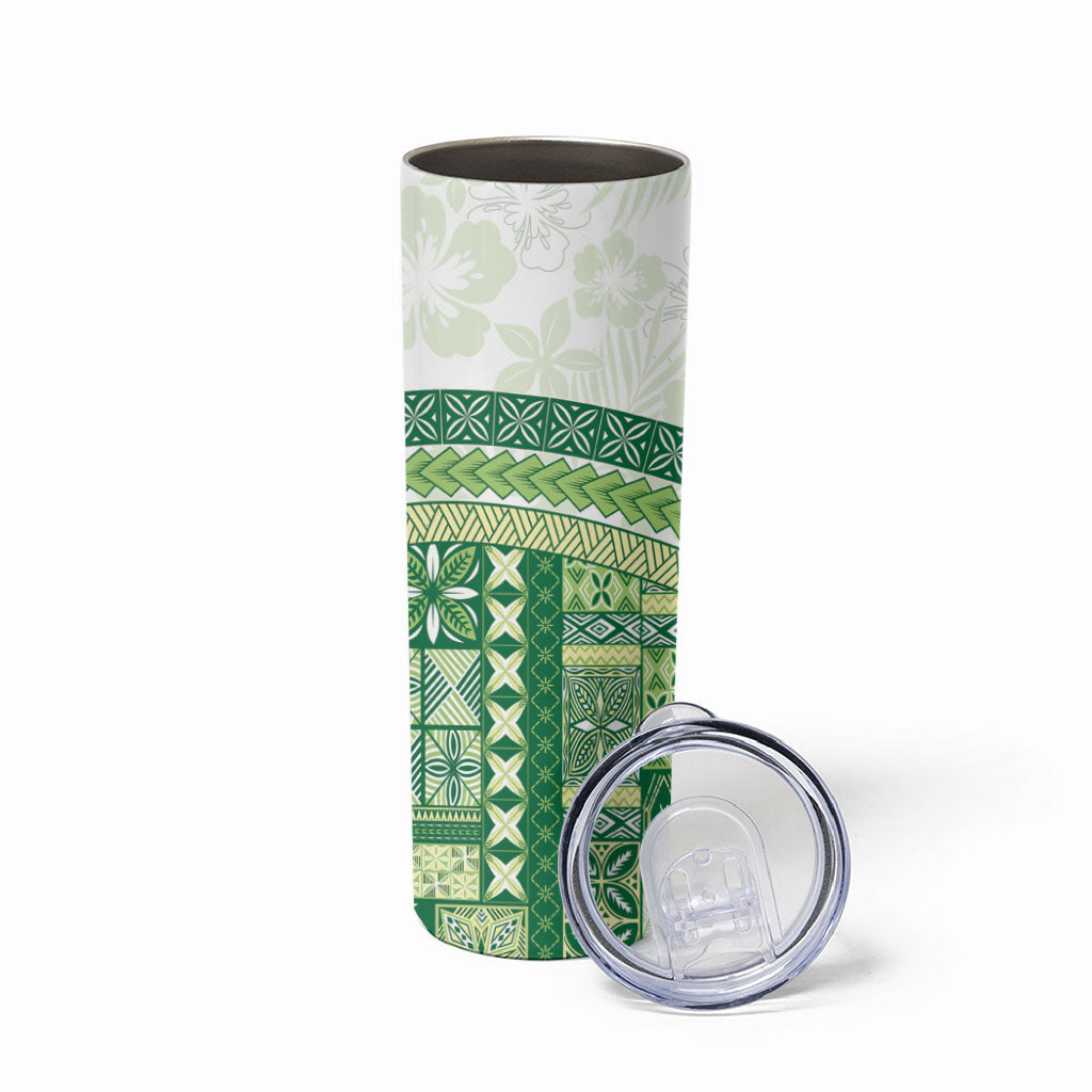 Samoa Mamanu Siapo Forest Green Skinny Tumbler Tatau Malie