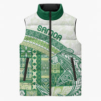 Samoa Mamanu Siapo Forest Green Sleeveless Puffer Jacket Tatau Malie