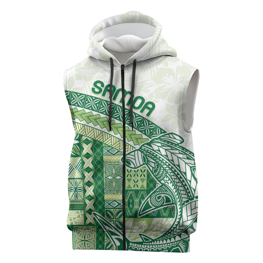 Samoa Mamanu Siapo Forest Green Sleeveless Zip Hoodie Tatau Malie