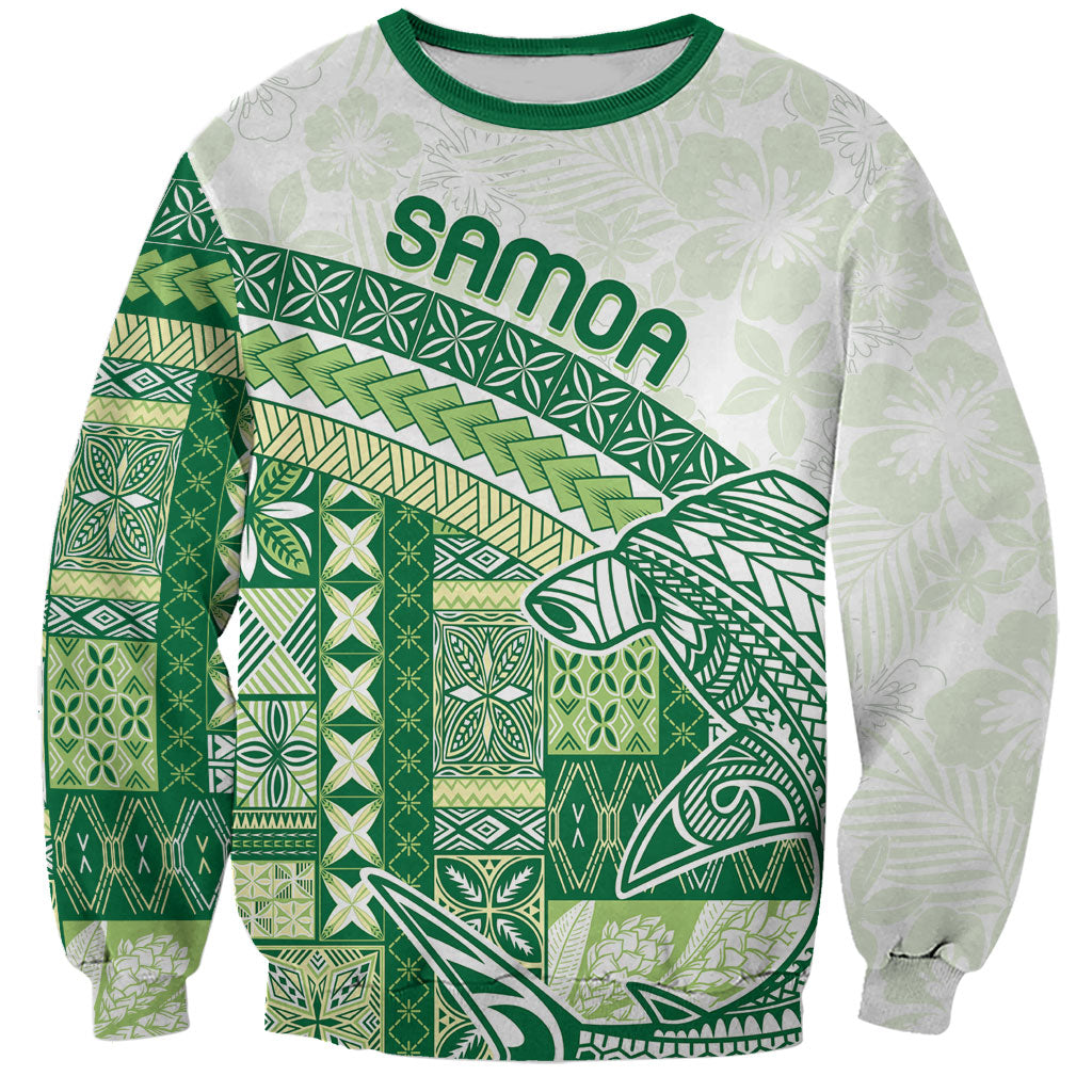 Samoa Mamanu Siapo Forest Green Sweatshirt Tatau Malie