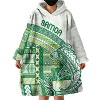 Samoa Mamanu Siapo Forest Green Wearable Blanket Hoodie Tatau Malie