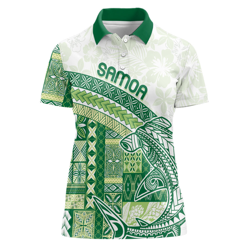 Samoa Mamanu Siapo Forest Green Women Polo Shirt Tatau Malie