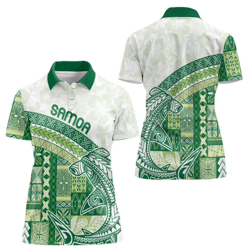 Samoa Mamanu Siapo Forest Green Women Polo Shirt Tatau Malie