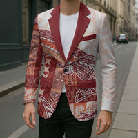 Samoa Mamanu Siapo Crimson Blazer Tatau Malie