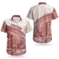 Samoa Mamanu Siapo Crimson Couples Matching Summer Maxi Dress and Hawaiian Shirt Tatau Malie