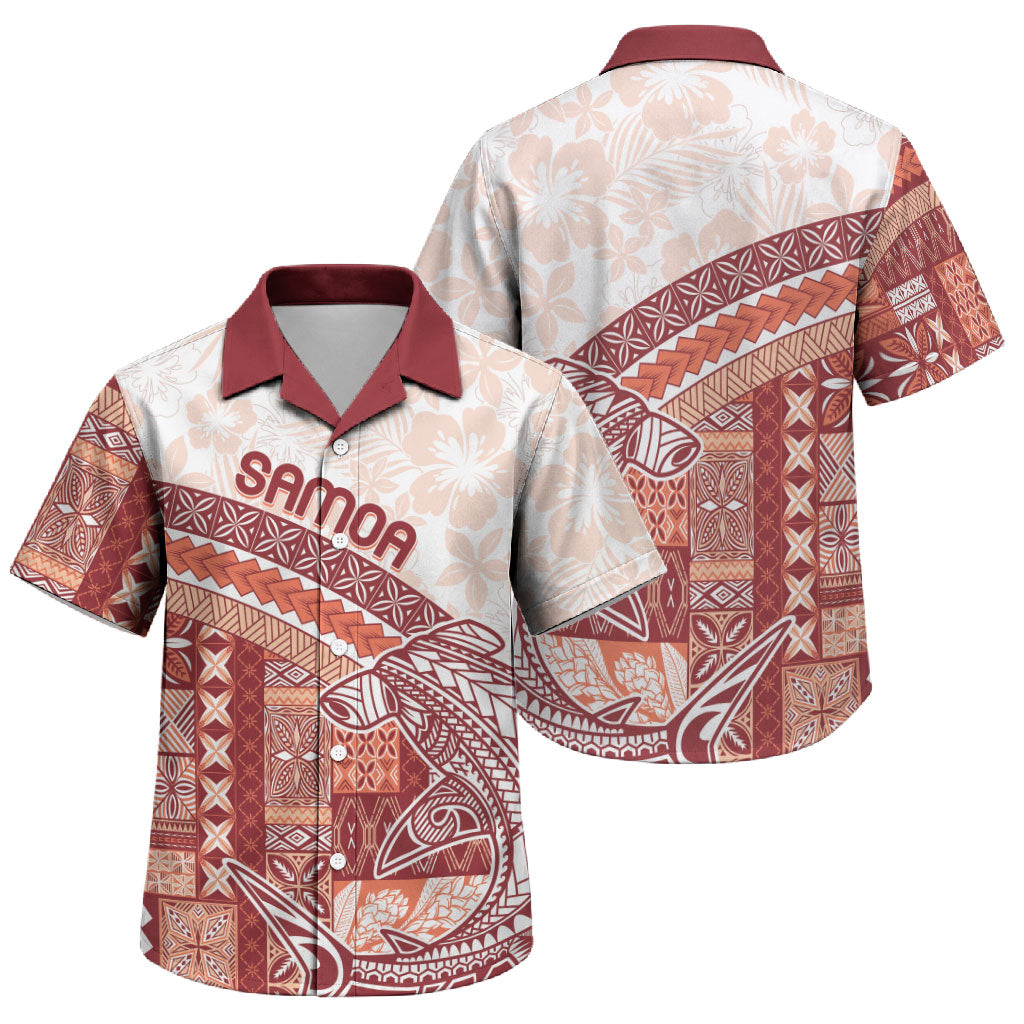 Samoa Mamanu Siapo Crimson Family Matching Summer Maxi Dress and Hawaiian Shirt Tatau Malie