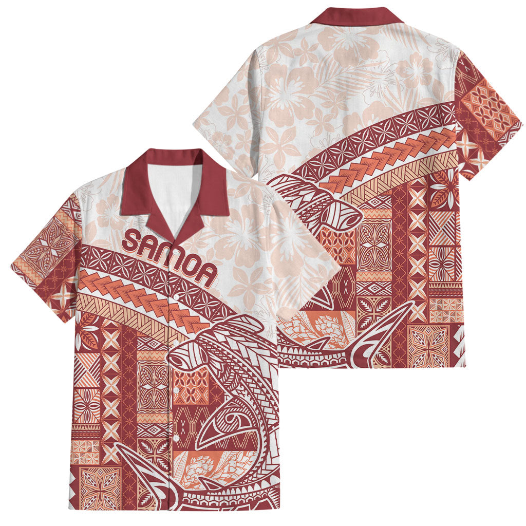 Samoa Mamanu Siapo Crimson Family Matching Tank Maxi Dress and Hawaiian Shirt Tatau Malie