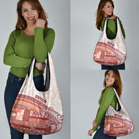 Samoa Mamanu Siapo Crimson Grocery Bag Tatau Malie