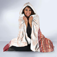 Samoa Mamanu Siapo Crimson Hooded Blanket Tatau Malie