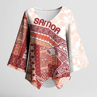 Samoa Mamanu Siapo Crimson Kimono Sleeve Blouse Tatau Malie