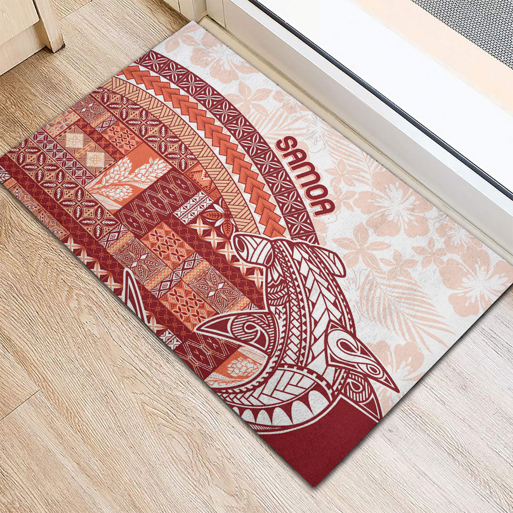 Samoa Mamanu Siapo Crimson Rubber Doormat Tatau Malie