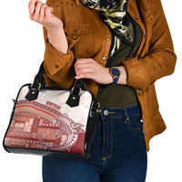 Samoa Mamanu Siapo Crimson Shoulder Handbag Tatau Malie