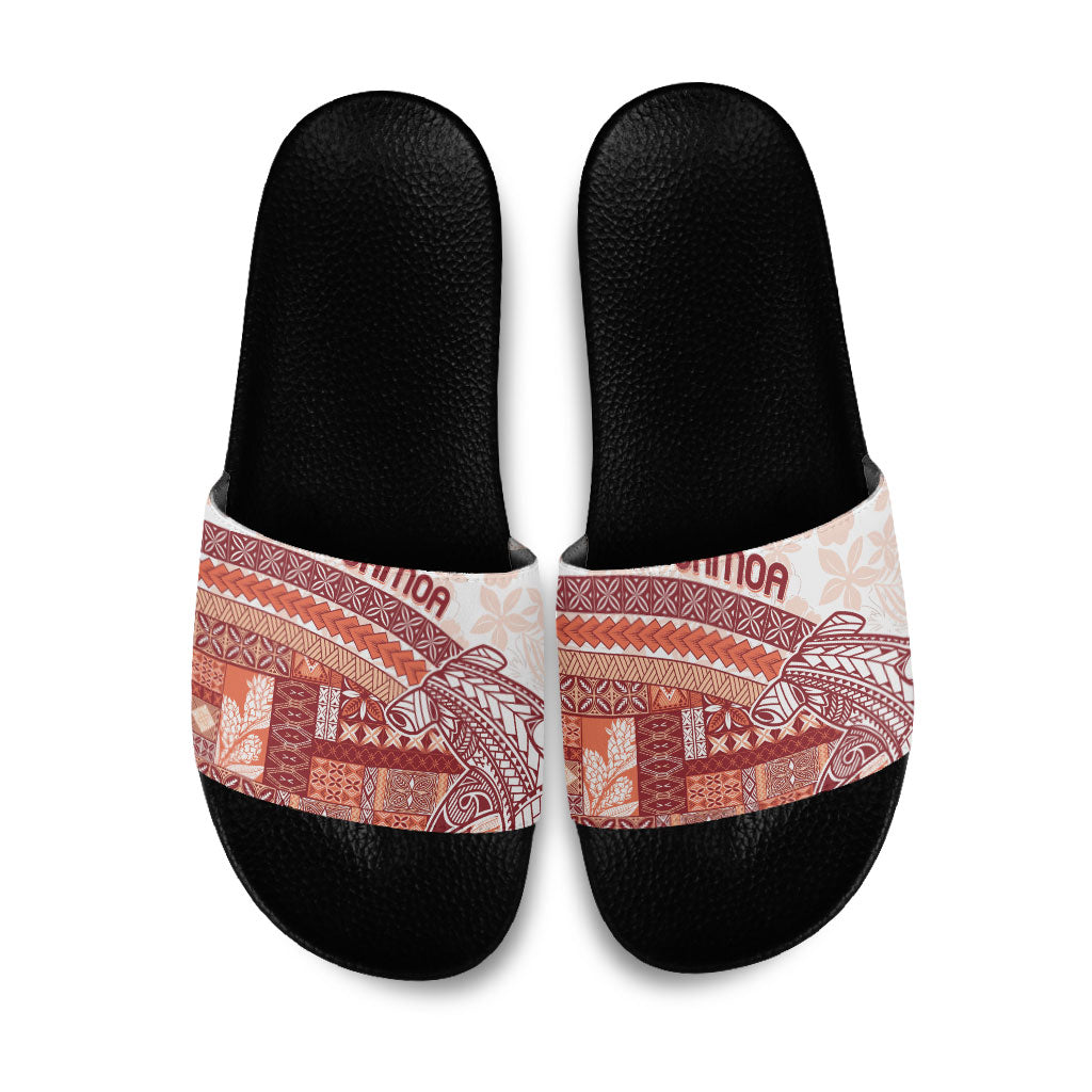 Samoa Mamanu Siapo Crimson Slide Sandals Tatau Malie