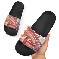 Samoa Mamanu Siapo Crimson Slide Sandals Tatau Malie