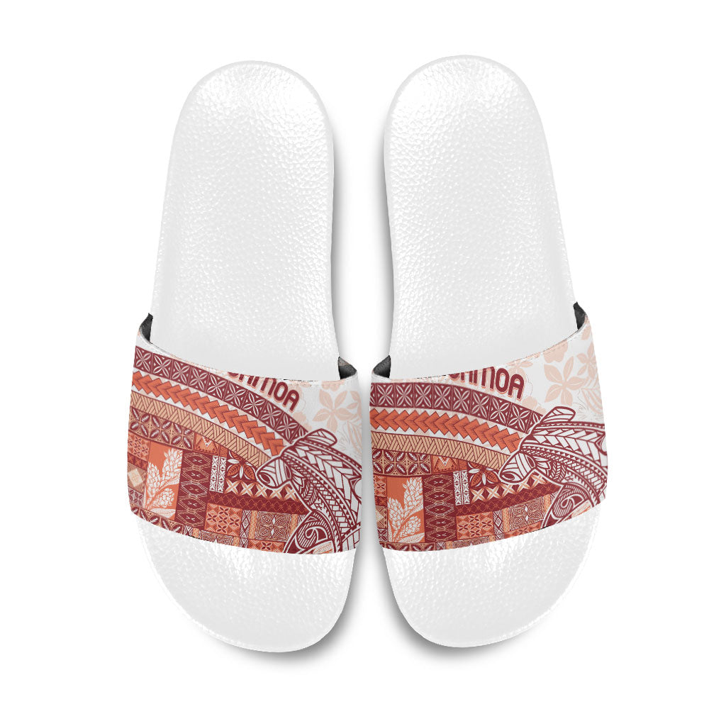 Samoa Mamanu Siapo Crimson Slide Sandals Tatau Malie