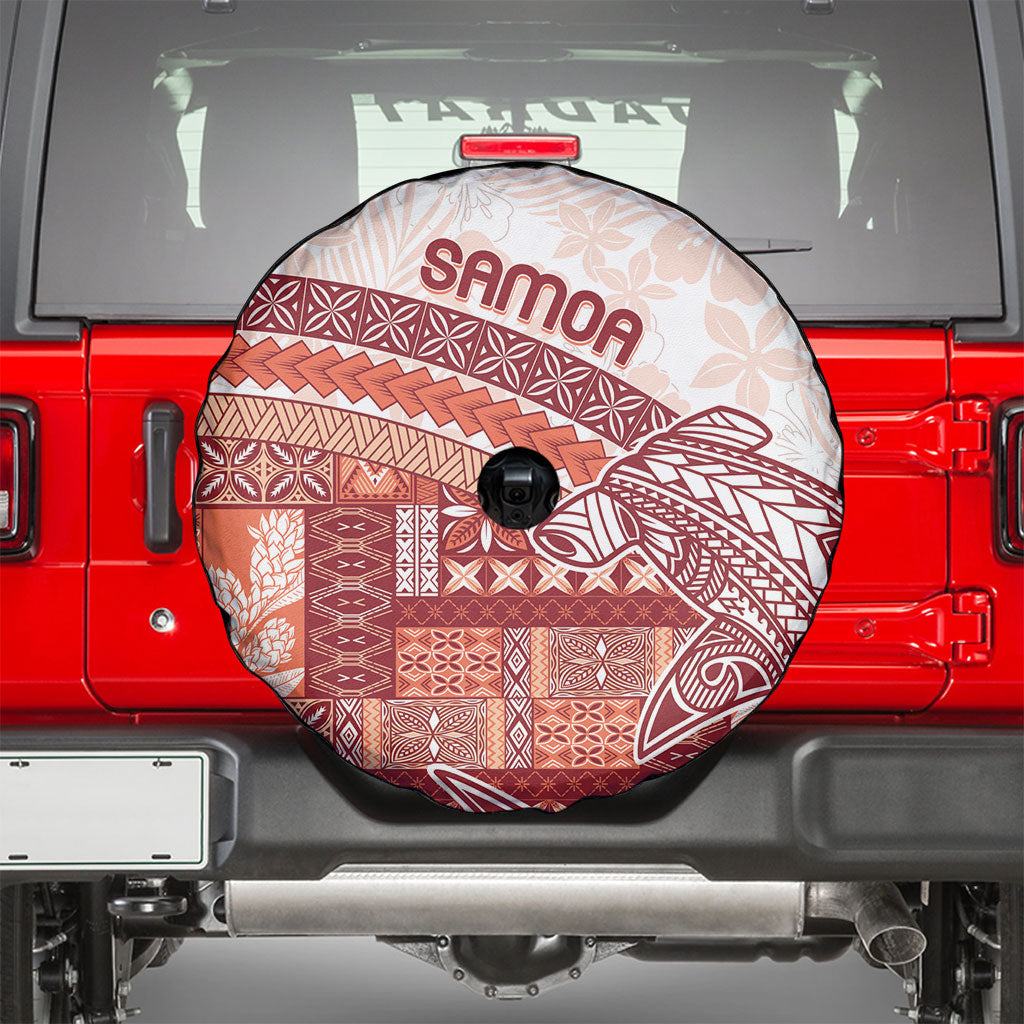 Samoa Mamanu Siapo Crimson Spare Tire Cover Tatau Malie