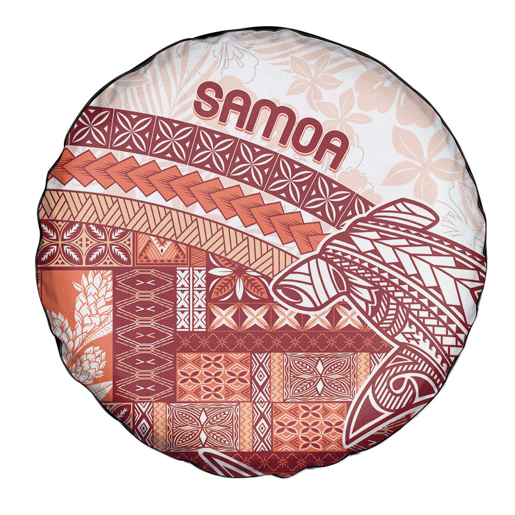 Samoa Mamanu Siapo Crimson Spare Tire Cover Tatau Malie