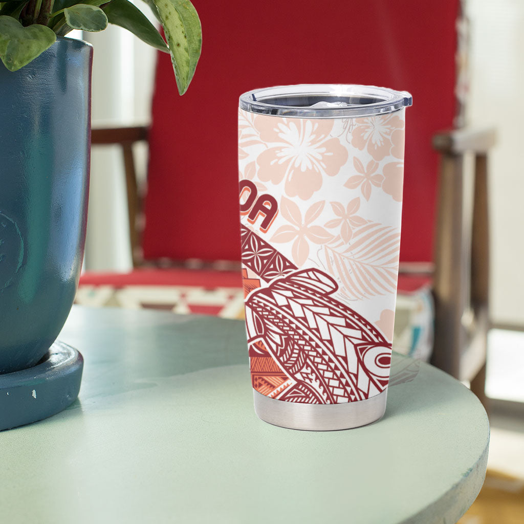 Samoa Mamanu Siapo Crimson Tumbler Cup Tatau Malie