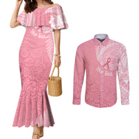 personalised-new-zealand-couples-matching-mermaid-dress-and-long-sleeve-button-shirts-pink-ribbon-tattoo-mix-silver-fern