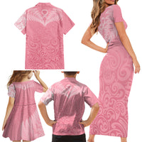 personalised-new-zealand-family-matching-short-sleeve-bodycon-dress-and-hawaiian-shirt-pink-ribbon-tattoo-mix-silver-fern