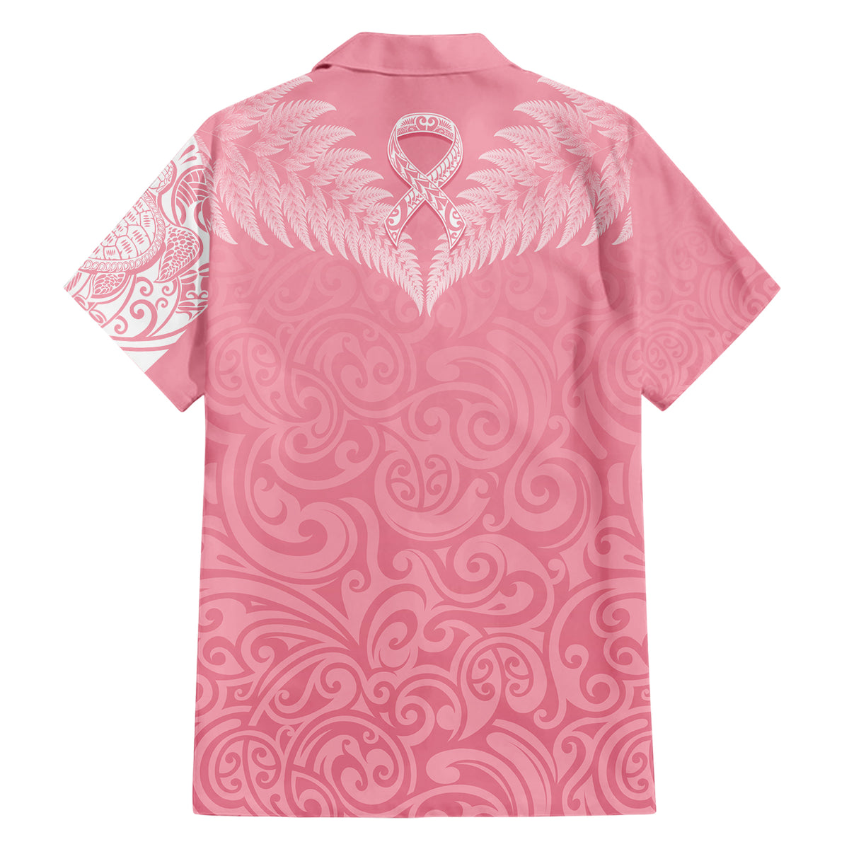 personalised-new-zealand-family-matching-short-sleeve-bodycon-dress-and-hawaiian-shirt-pink-ribbon-tattoo-mix-silver-fern