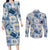 Aloha Hawaii Paniolo Jeans Palaka Couples Matching Long Sleeve Bodycon Dress and Long Sleeve Button Shirt Coastal Rodeo - Polynesian Pride