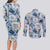 Aloha Hawaii Paniolo Jeans Palaka Couples Matching Long Sleeve Bodycon Dress and Long Sleeve Button Shirt Coastal Rodeo - Polynesian Pride