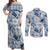 Aloha Hawaii Paniolo Jeans Palaka Couples Matching Off Shoulder Maxi Dress and Long Sleeve Button Shirt Coastal Rodeo - Polynesian Pride