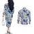 Aloha Hawaii Paniolo Jeans Palaka Couples Matching Off The Shoulder Long Sleeve Dress and Long Sleeve Button Shirt Coastal Rodeo - Polynesian Pride