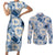 Aloha Hawaii Paniolo Jeans Palaka Couples Matching Short Sleeve Bodycon Dress and Long Sleeve Button Shirt Coastal Rodeo - Polynesian Pride