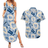 Aloha Hawaii Paniolo Jeans Palaka Couples Matching Summer Maxi Dress and Hawaiian Shirt Coastal Rodeo - Polynesian Pride