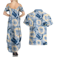 Aloha Hawaii Paniolo Jeans Palaka Couples Matching Summer Maxi Dress and Hawaiian Shirt Coastal Rodeo - Polynesian Pride