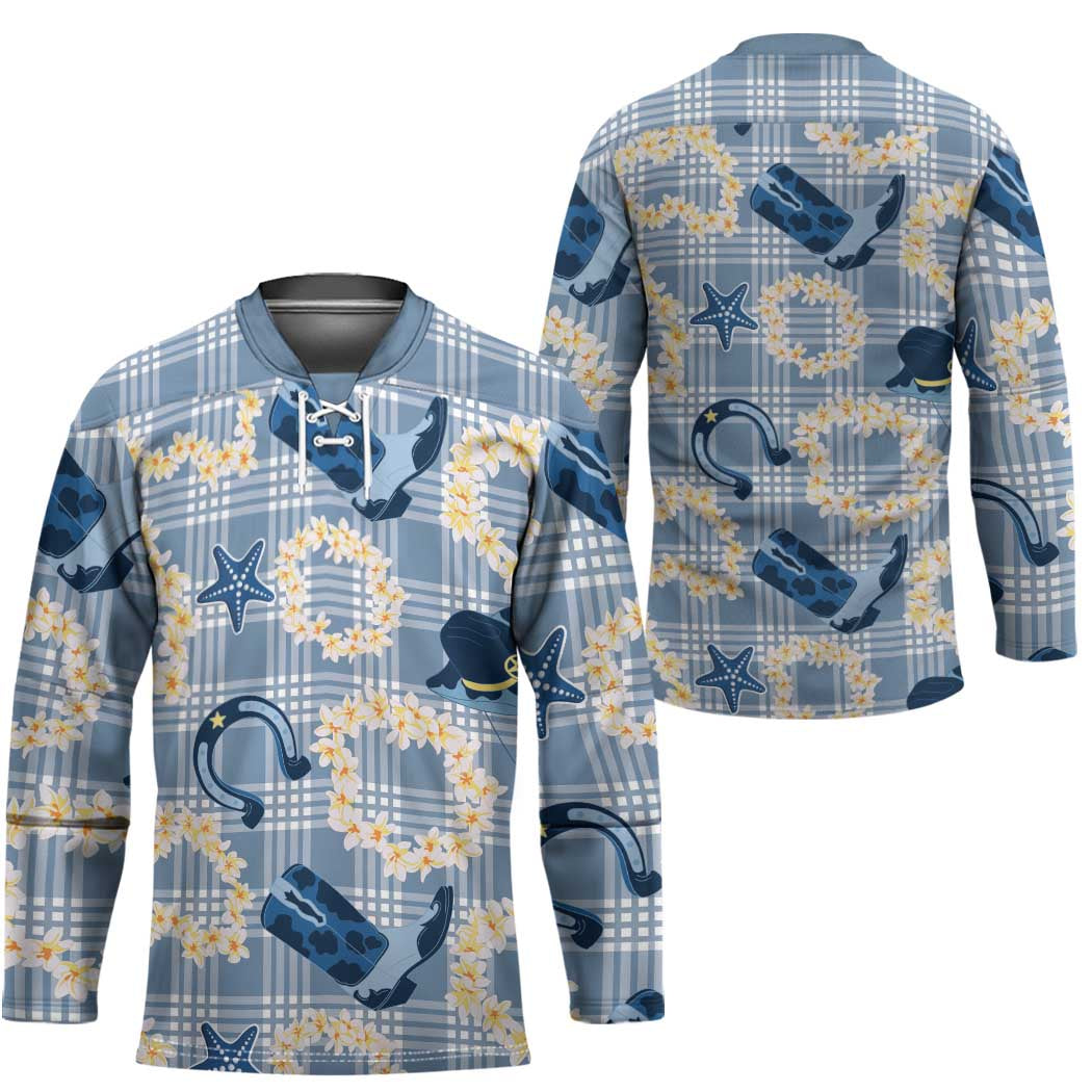 Aloha Hawaii Paniolo Jeans Palaka Hockey Jersey Coastal Rodeo LT7 - Polynesian Pride