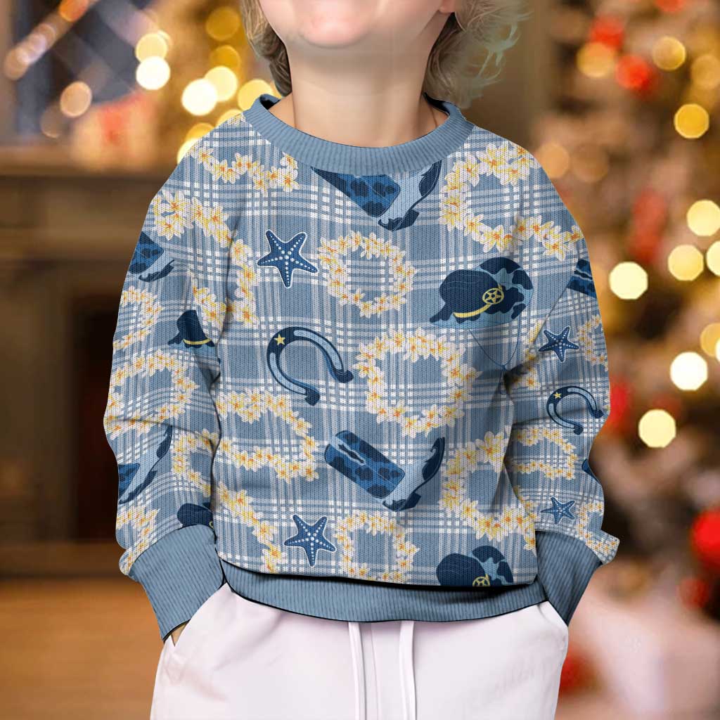 Aloha Hawaii Paniolo Jeans Palaka Kid Ugly Christmas Sweater Coastal Rodeo - Polynesian Pride