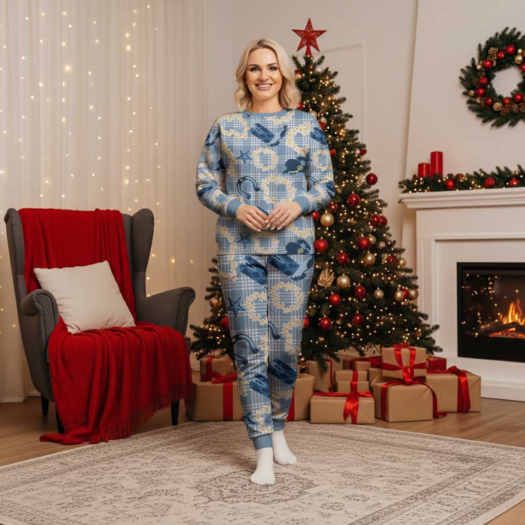 Aloha Hawaii Paniolo Jeans Palaka Christmas Pajama Set Coastal Rodeo - Polynesian Pride