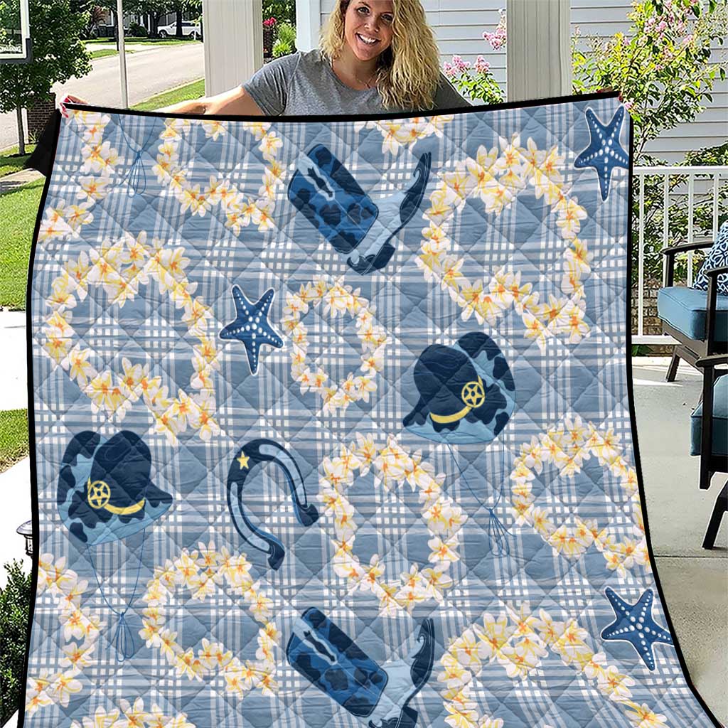 Aloha Hawaii Paniolo Jeans Palaka Quilt Coastal Rodeo LT7 Pastel Blue - Polynesian Pride