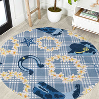 Aloha Hawaii Paniolo Jeans Palaka Round Carpet Coastal Rodeo - Polynesian Pride