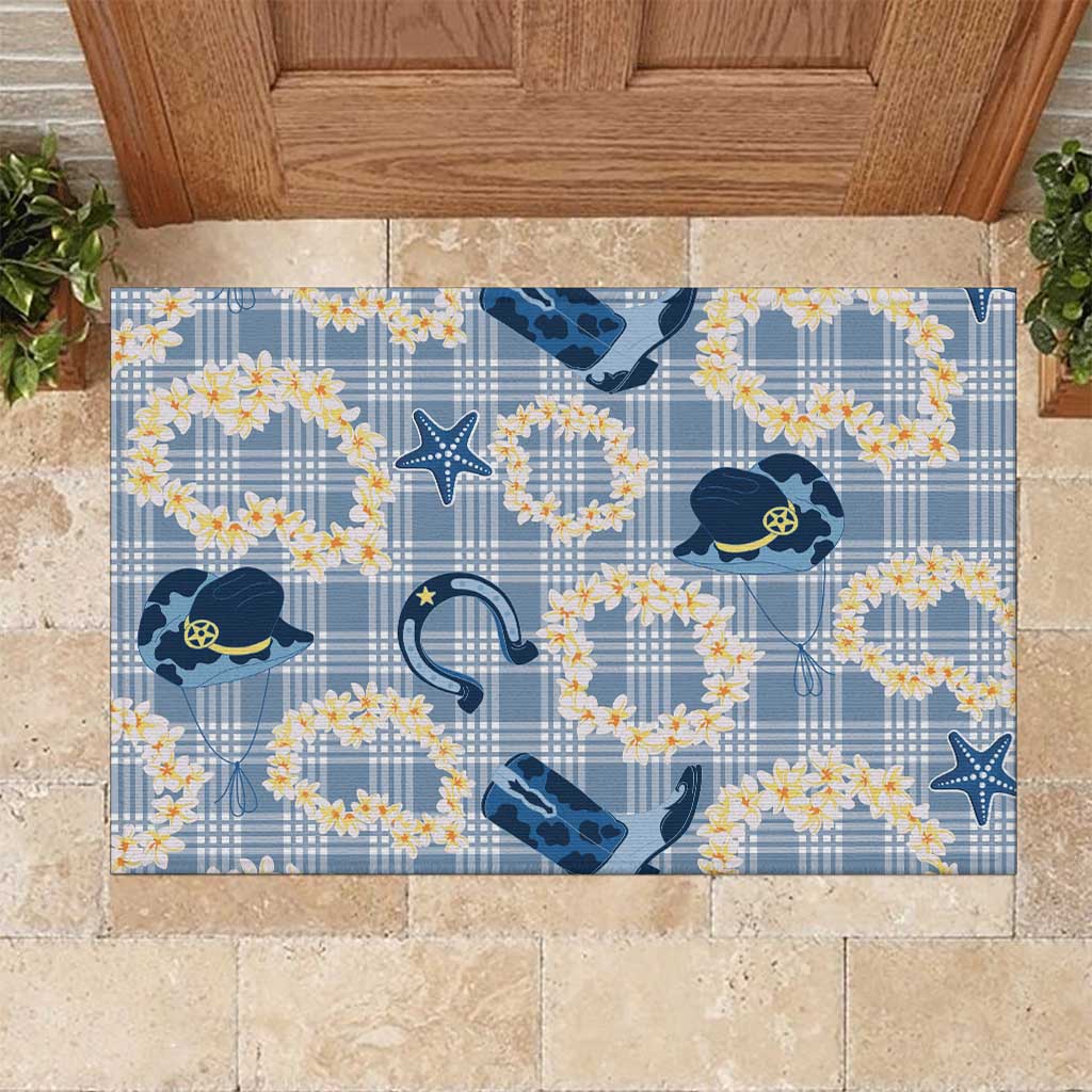 Aloha Hawaii Paniolo Jeans Palaka Rubber Doormat Coastal Rodeo - Polynesian Pride