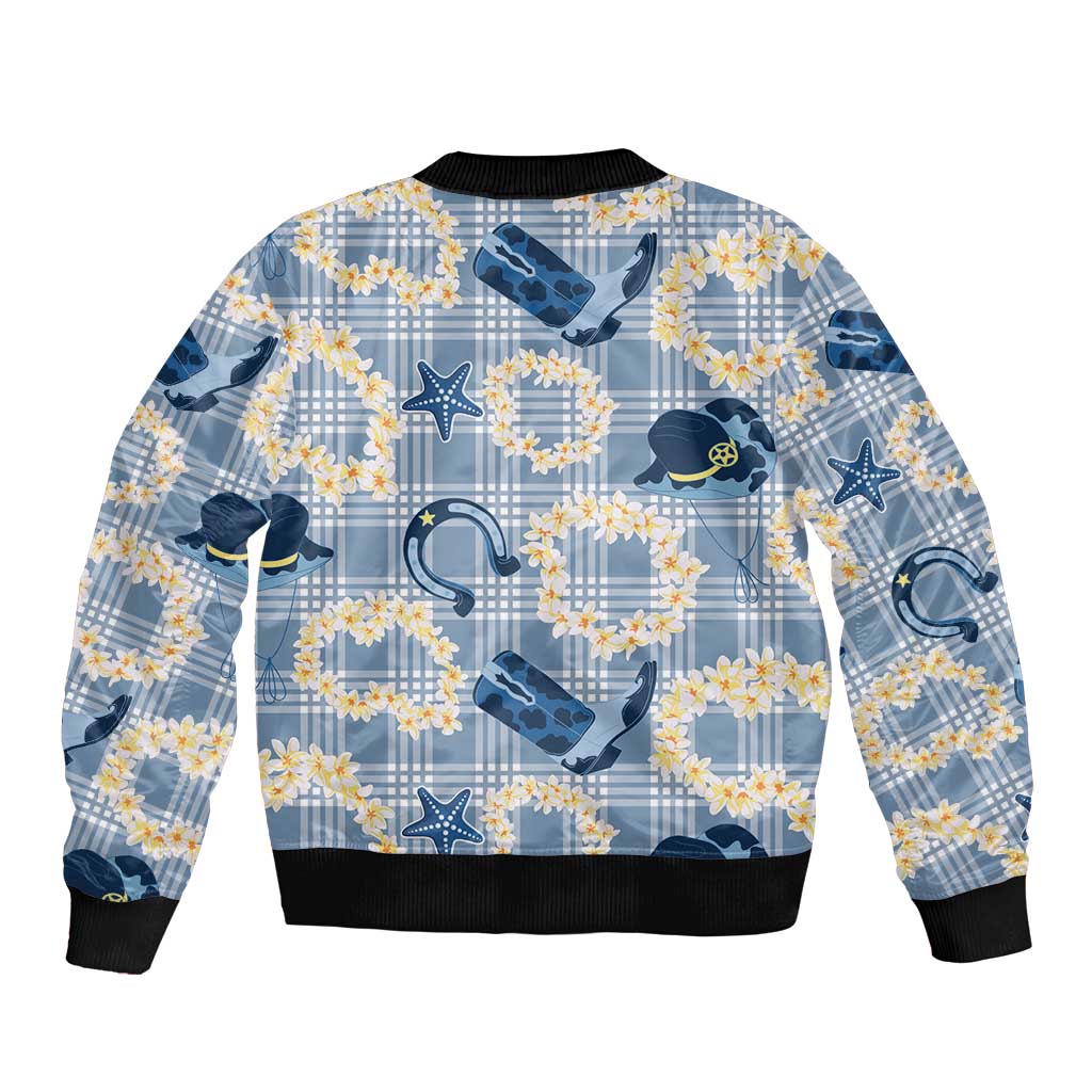 Aloha Hawaii Paniolo Jeans Palaka Sleeve Zip Bomber Jacket Coastal Rodeo LT7 - Polynesian Pride
