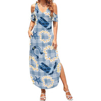 Aloha Hawaii Paniolo Jeans Palaka Summer Maxi Dress Coastal Rodeo - Polynesian Pride