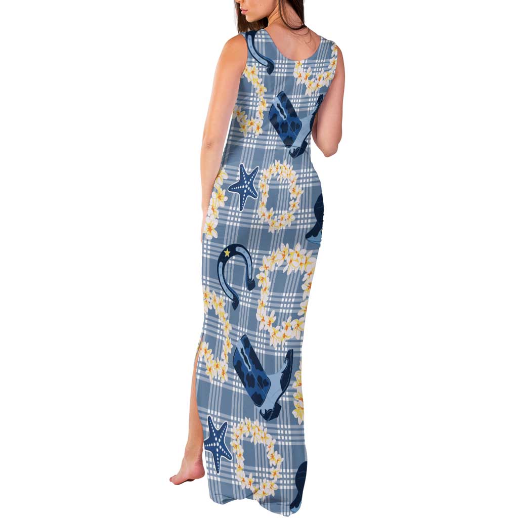 Aloha Hawaii Paniolo Jeans Palaka Tank Maxi Dress Coastal Rodeo - Polynesian Pride