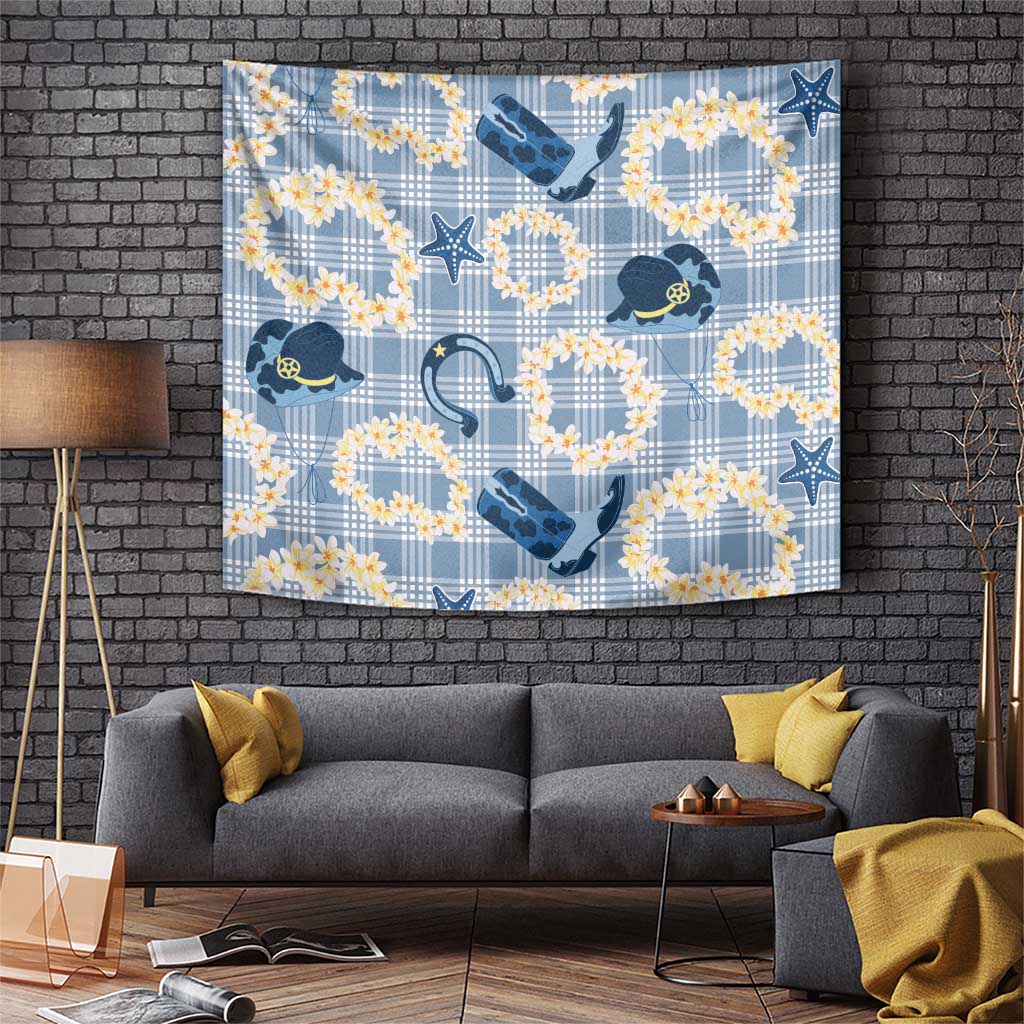 Aloha Hawaii Paniolo Jeans Palaka Tapestry Coastal Rodeo LT7 Pastel Blue - Polynesian Pride