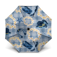 Aloha Hawaii Paniolo Jeans Palaka Umbrella Coastal Rodeo LT7 One Size Folded 11.42 inch Opened Diameter 37.4 inch Pastel Blue - Polynesian Pride